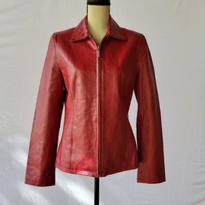 NWOT Stunning, red leather jacket, just in time for colder weather!